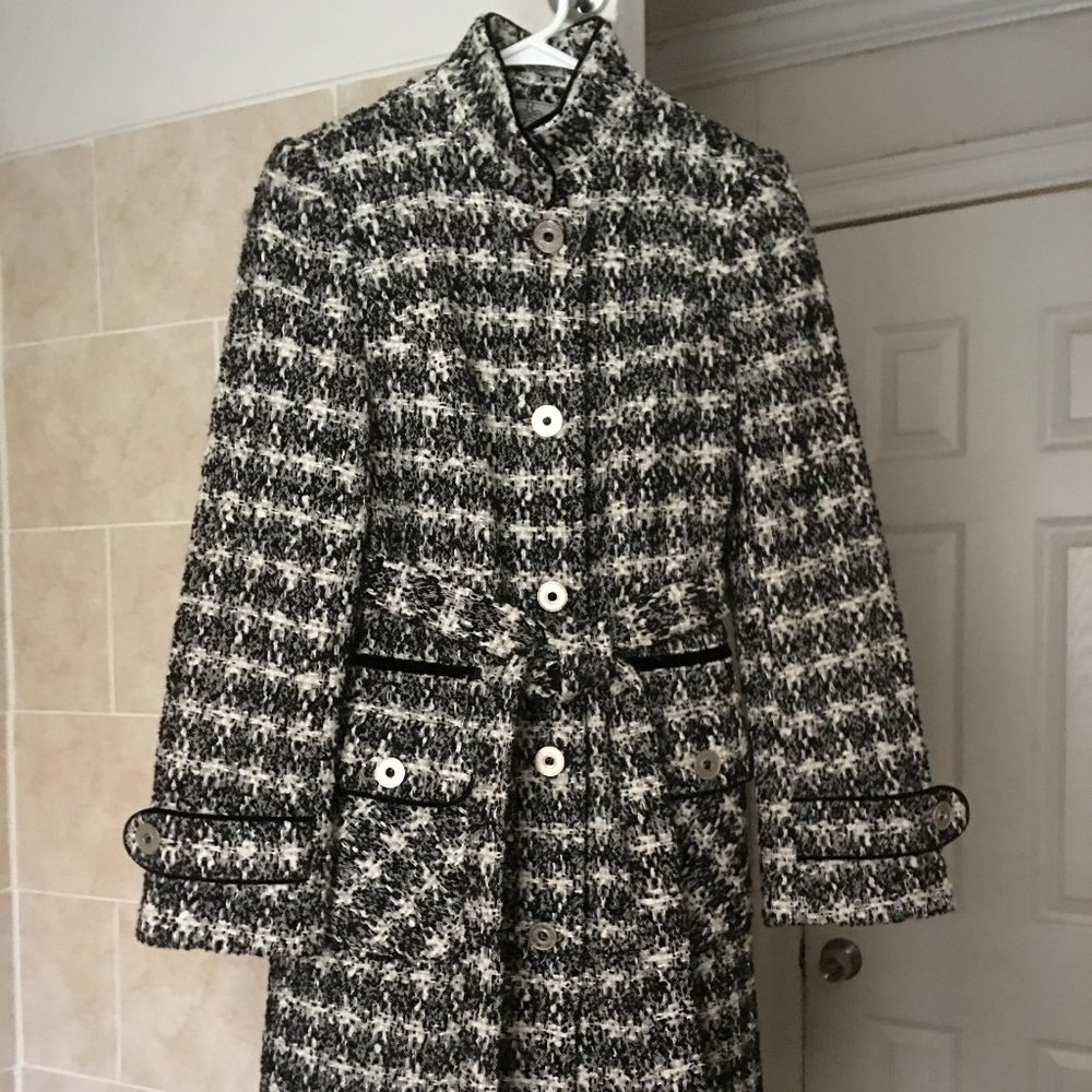 Women's Tweed Wool-Mohair-Alpaca Coat - Size S